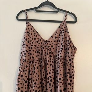 Blush polka dot sleeveless blouse